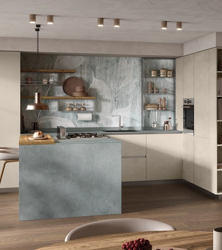 Cucina Moderna con penisola Materia 03 di Essebi