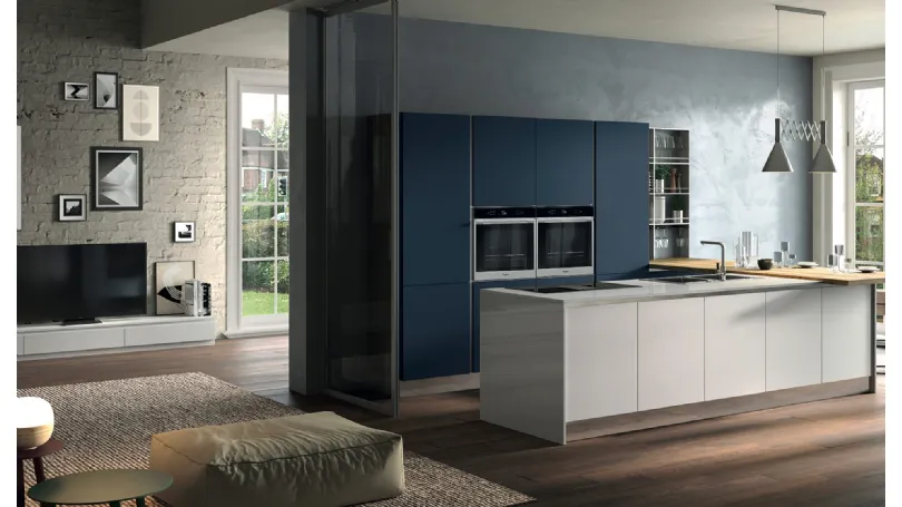 Cucina Moderna con penisola Seta 04 di Essebi